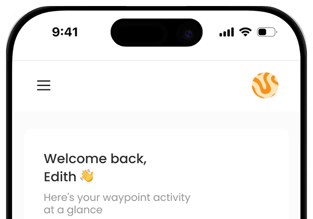 Waypoint dashboard on a phone